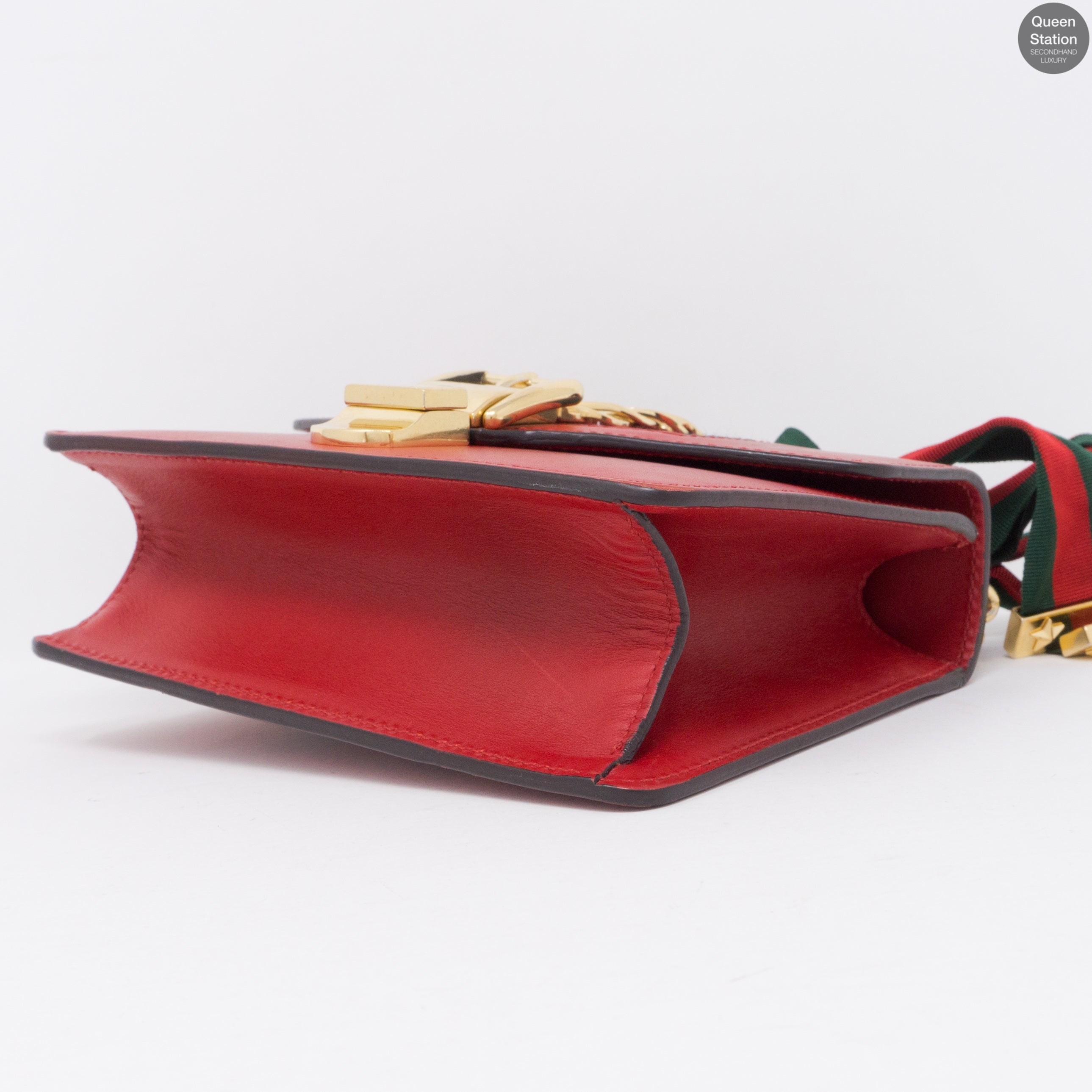 Sylvie Mini Red Leather Chain Bag