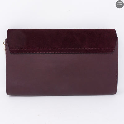 Faye Clutch Burgundy Suede Leather