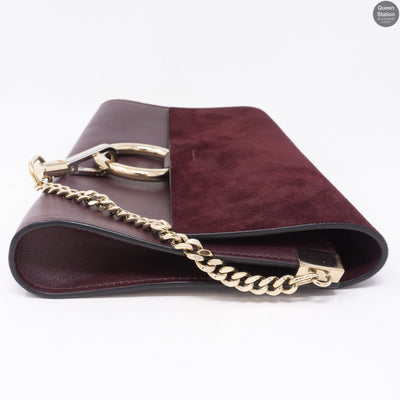 Faye Clutch Burgundy Suede Leather