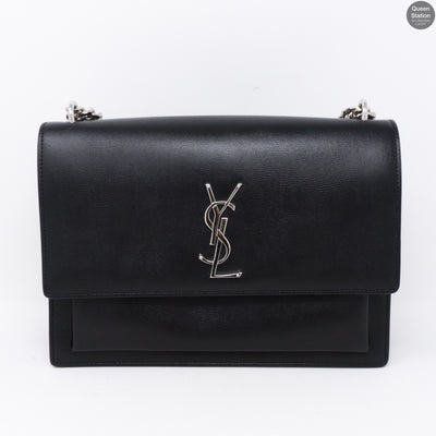 Sunset Large Black Smooth Leather