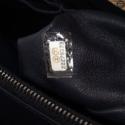 Beige Quilted Tote Bag With Pouch