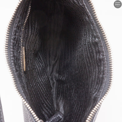 Vitello Daino Black Leather Hobo Bag