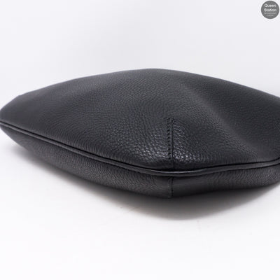 Vitello Daino Black Leather Hobo Bag