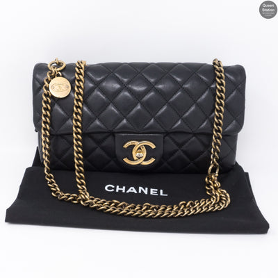 CC Crown Black Small Flap Bag