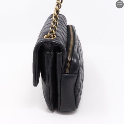CC Crown Black Small Flap Bag