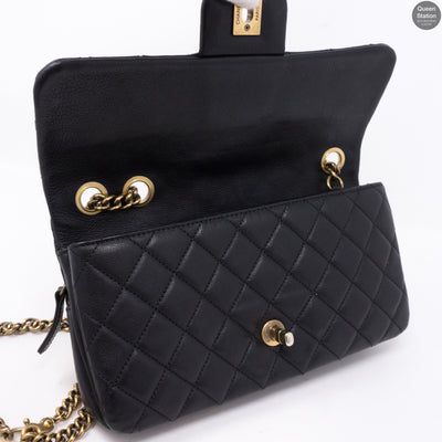 CC Crown Black Small Flap Bag