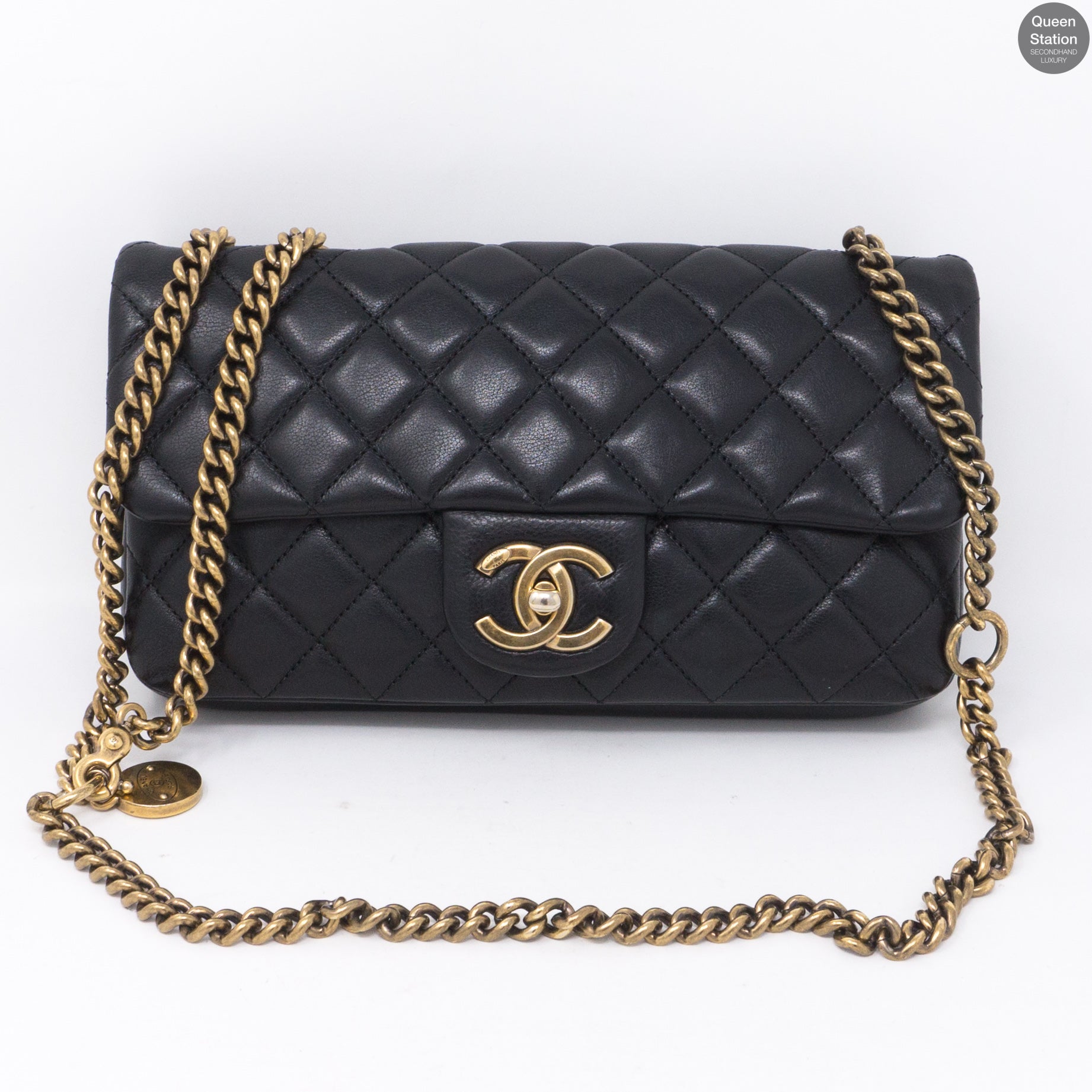 CC Crown Black Small Flap Bag