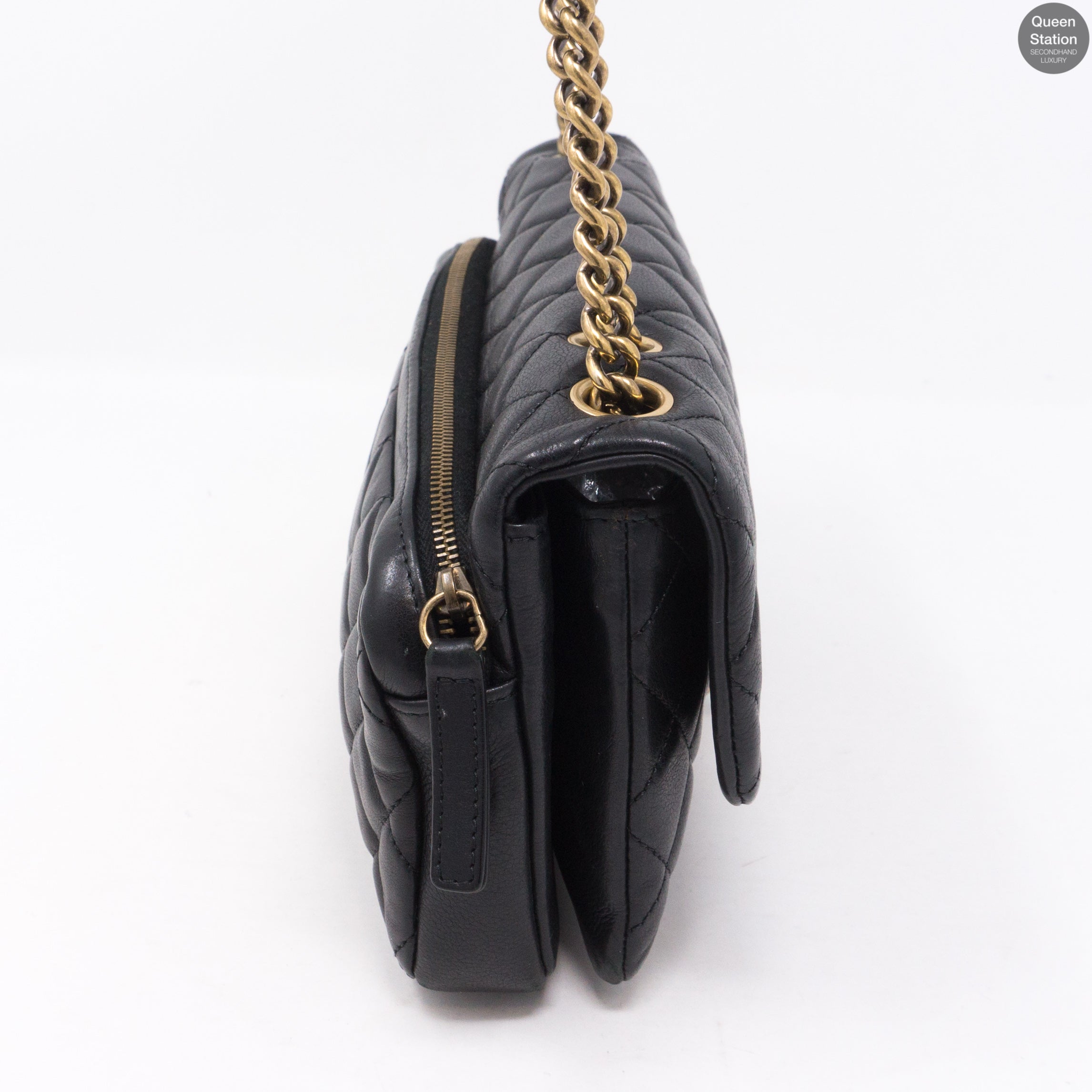 CC Crown Black Small Flap Bag