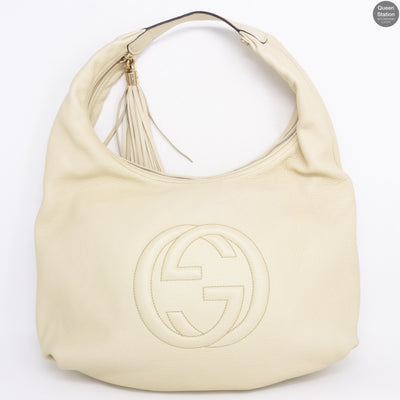 Soho Hobo Large White Leather