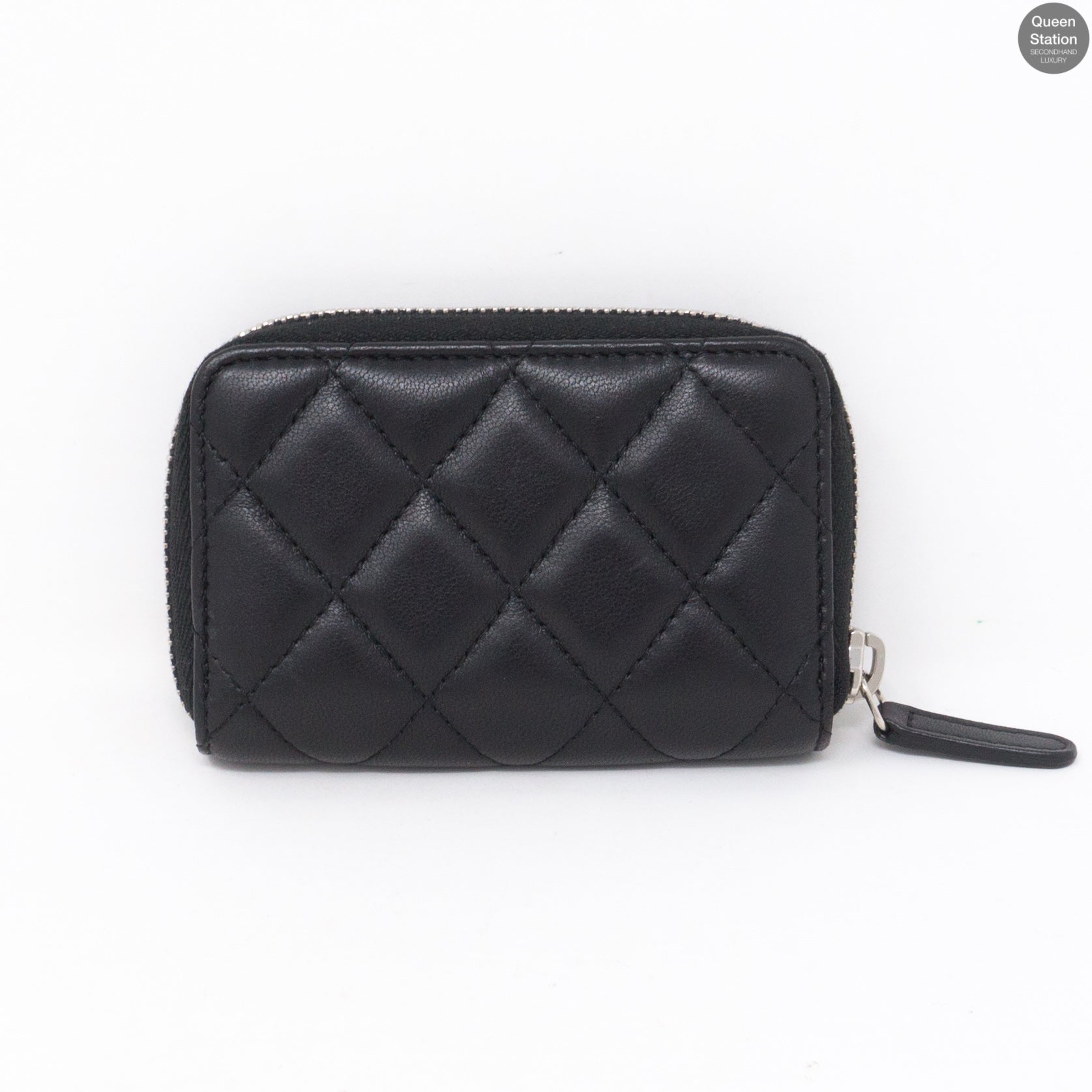 Chanel Classic Zipped Coin Purse Black Lambskin Silver Hardware – Coco  Approved Studio