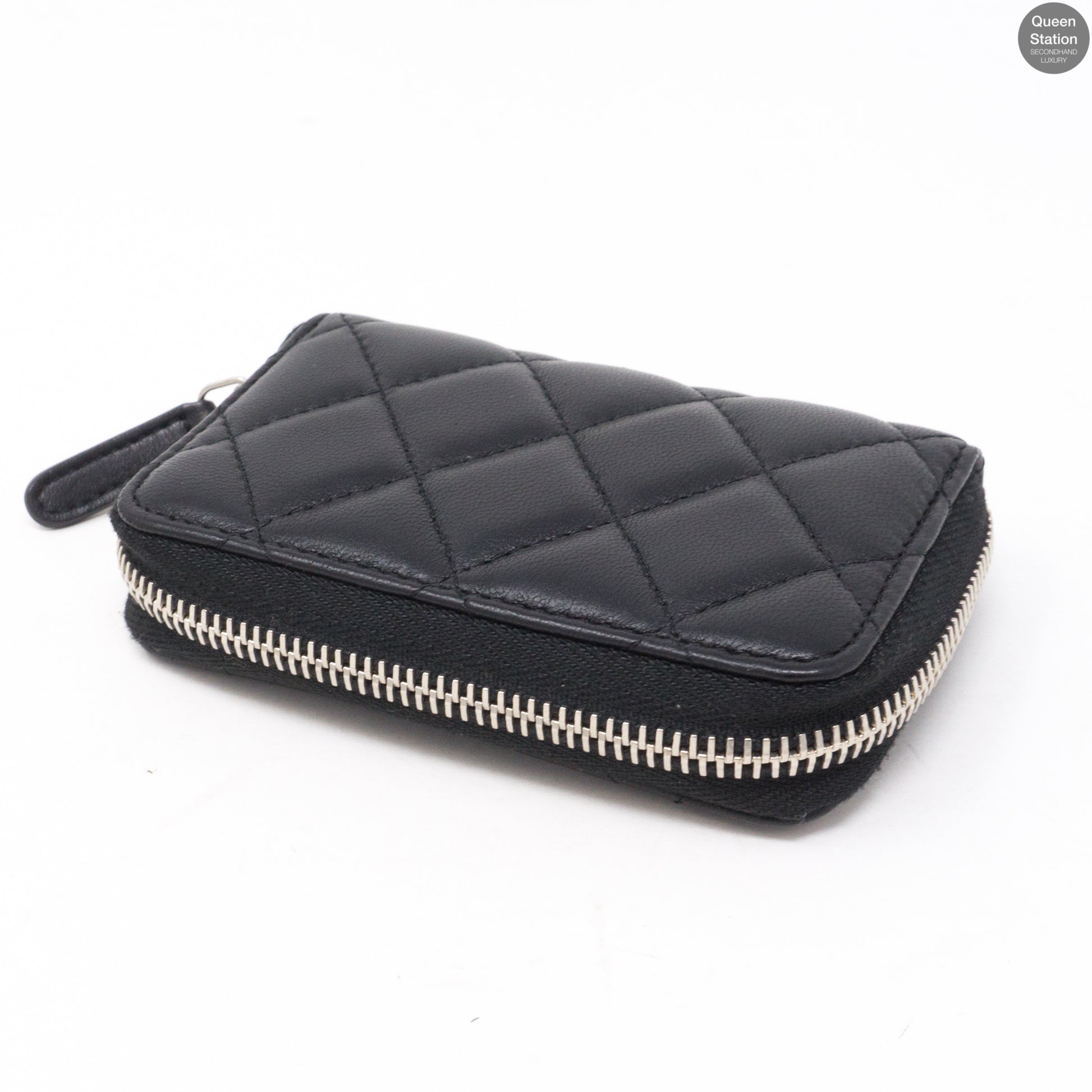 CHANEL Lambskin Quilted Casino Coin Purse Black 156912