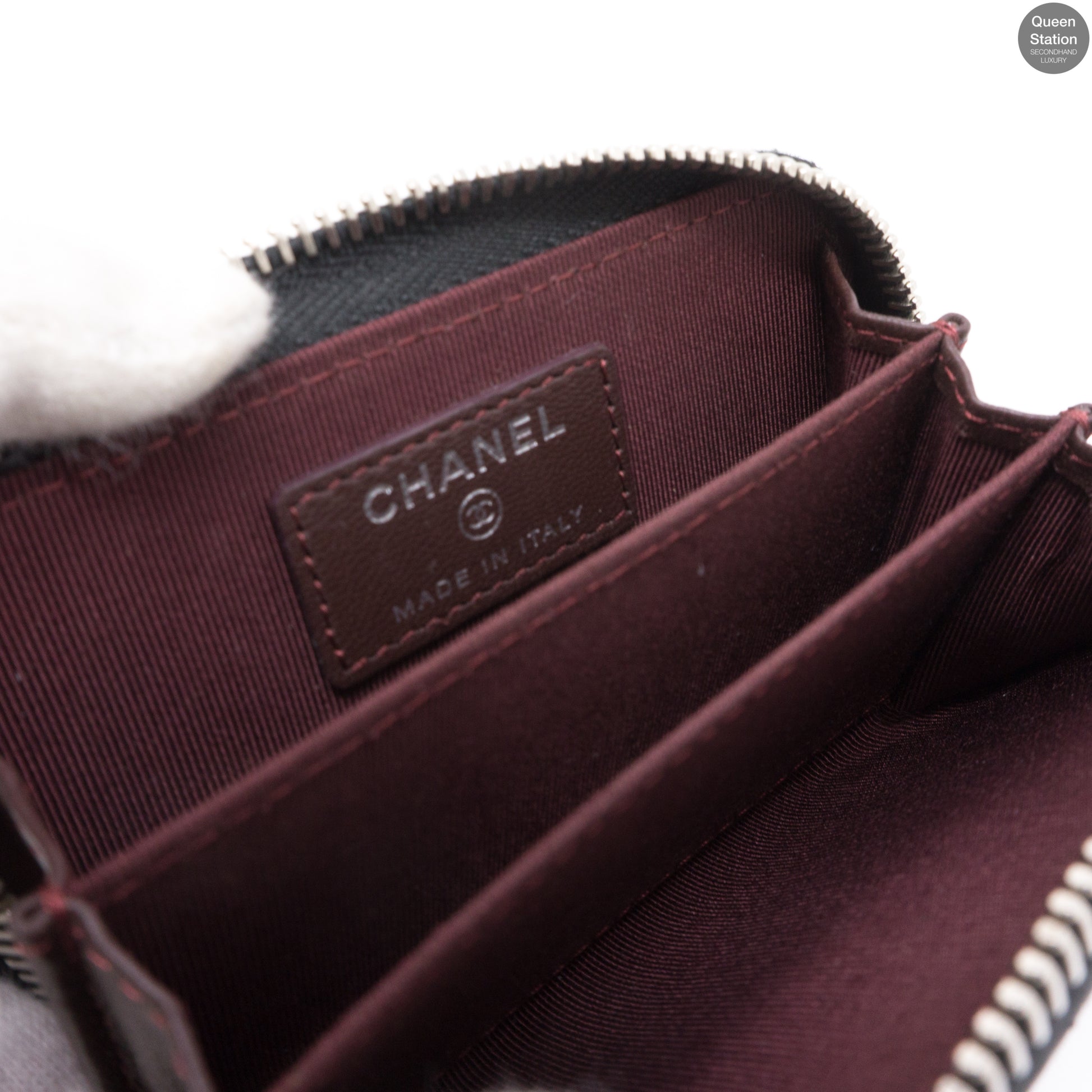 Classic zipped coin purse - Grained calfskin & silver-tone metal, black —  Fashion | CHANEL