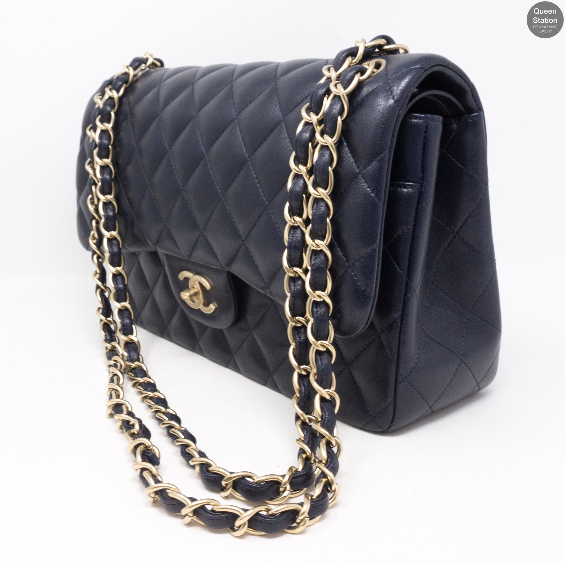 Chanel Classic Jumbo Double Flap Bag in Navy — UFO No More