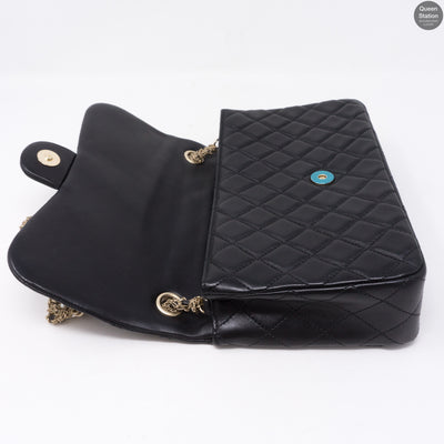 Westminster Pearl Black Leather Tangled Chain Bag