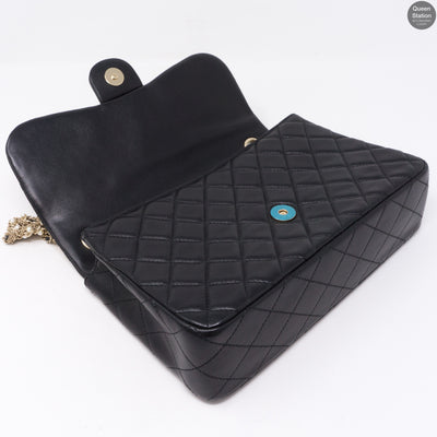 Westminster Pearl Black Leather Tangled Chain Bag