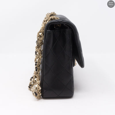 Westminster Pearl Black Leather Tangled Chain Bag