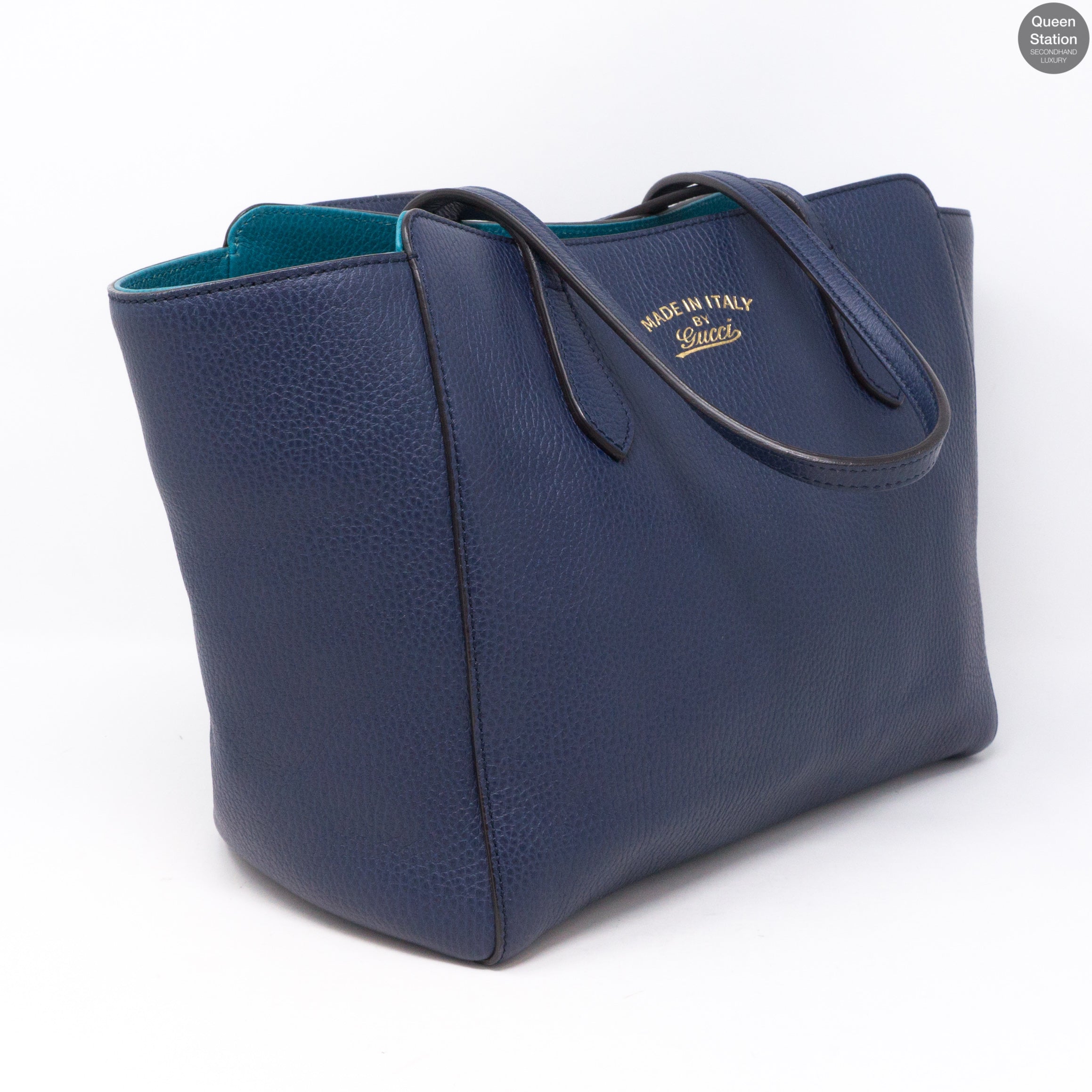 Swing Navy Blue Leather Handbag