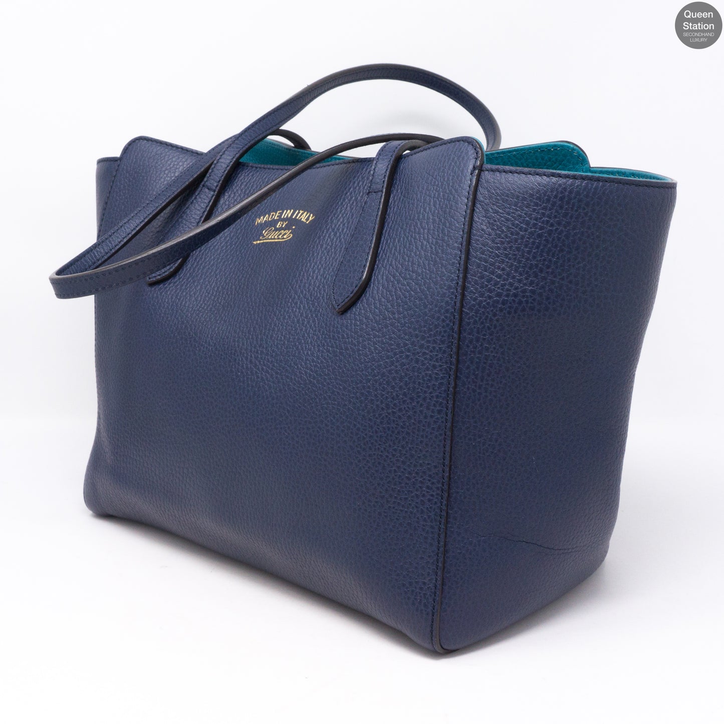 Swing Navy Blue Leather Handbag