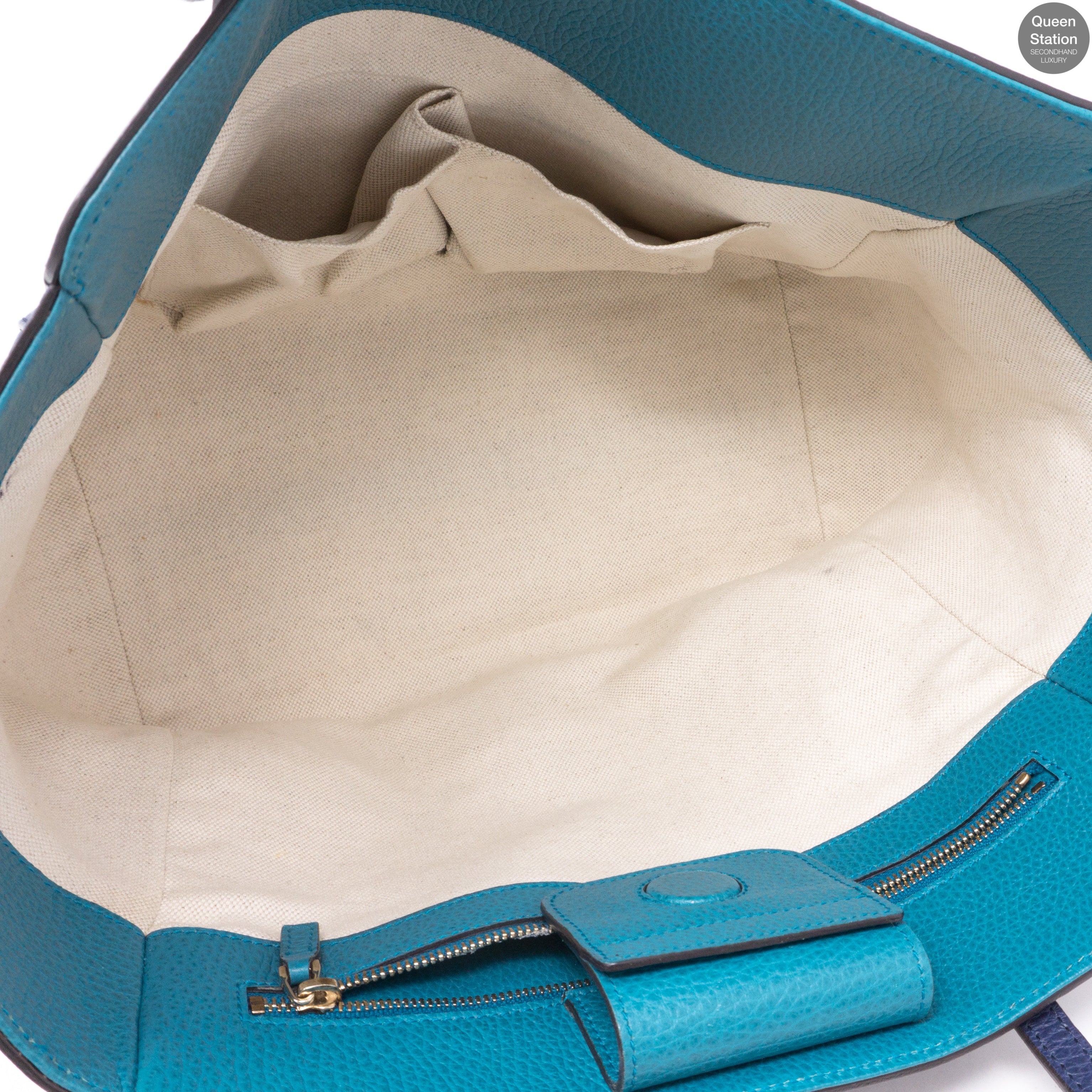 Swing Navy Blue Leather Handbag