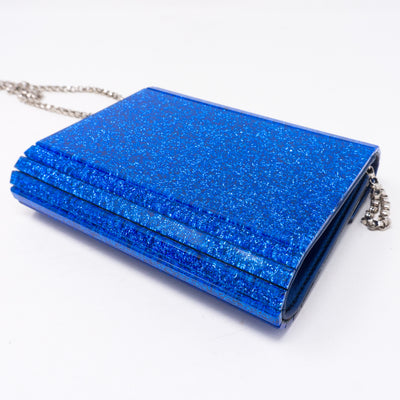 Candy Blue Glitter Acrylic Clutch Bag