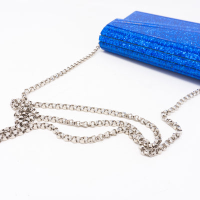Candy Blue Glitter Acrylic Clutch Bag