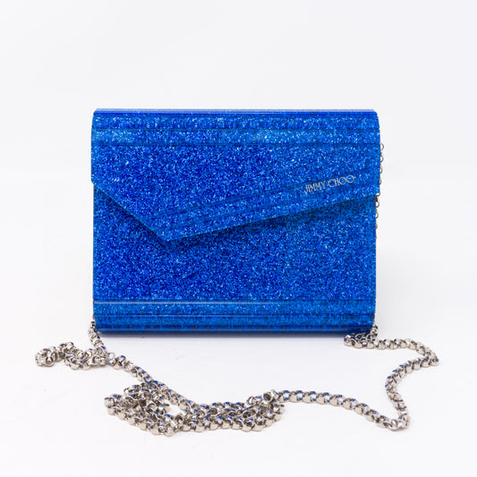 Candy Blue Glitter Acrylic Clutch Bag