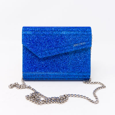 Candy Blue Glitter Acrylic Clutch Bag