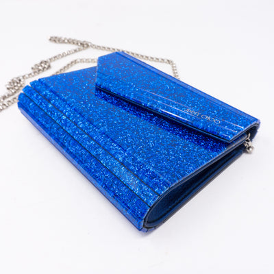 Candy Blue Glitter Acrylic Clutch Bag