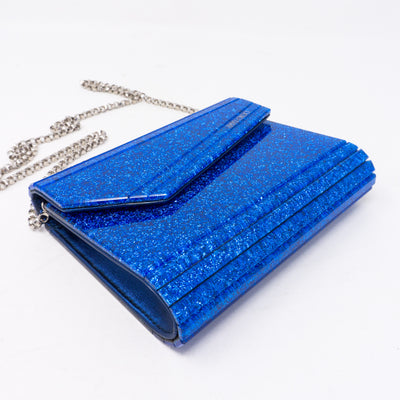 Candy Blue Glitter Acrylic Clutch Bag