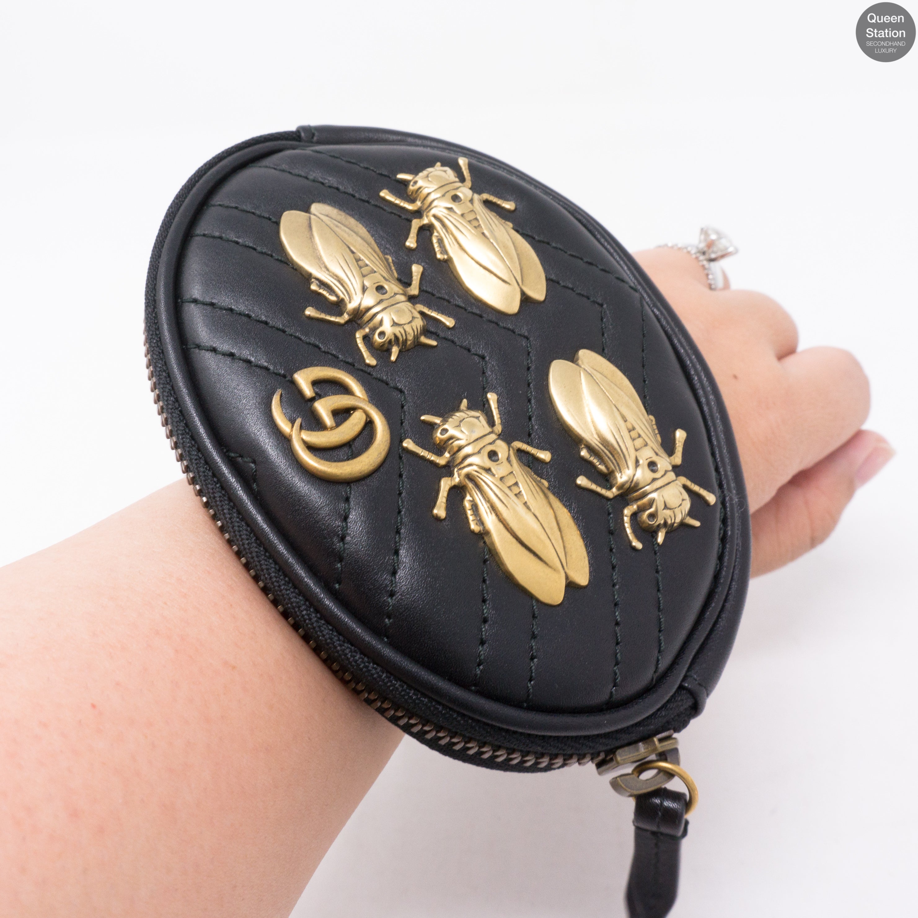 GG Marmont Animal Studs Wrist Pouch