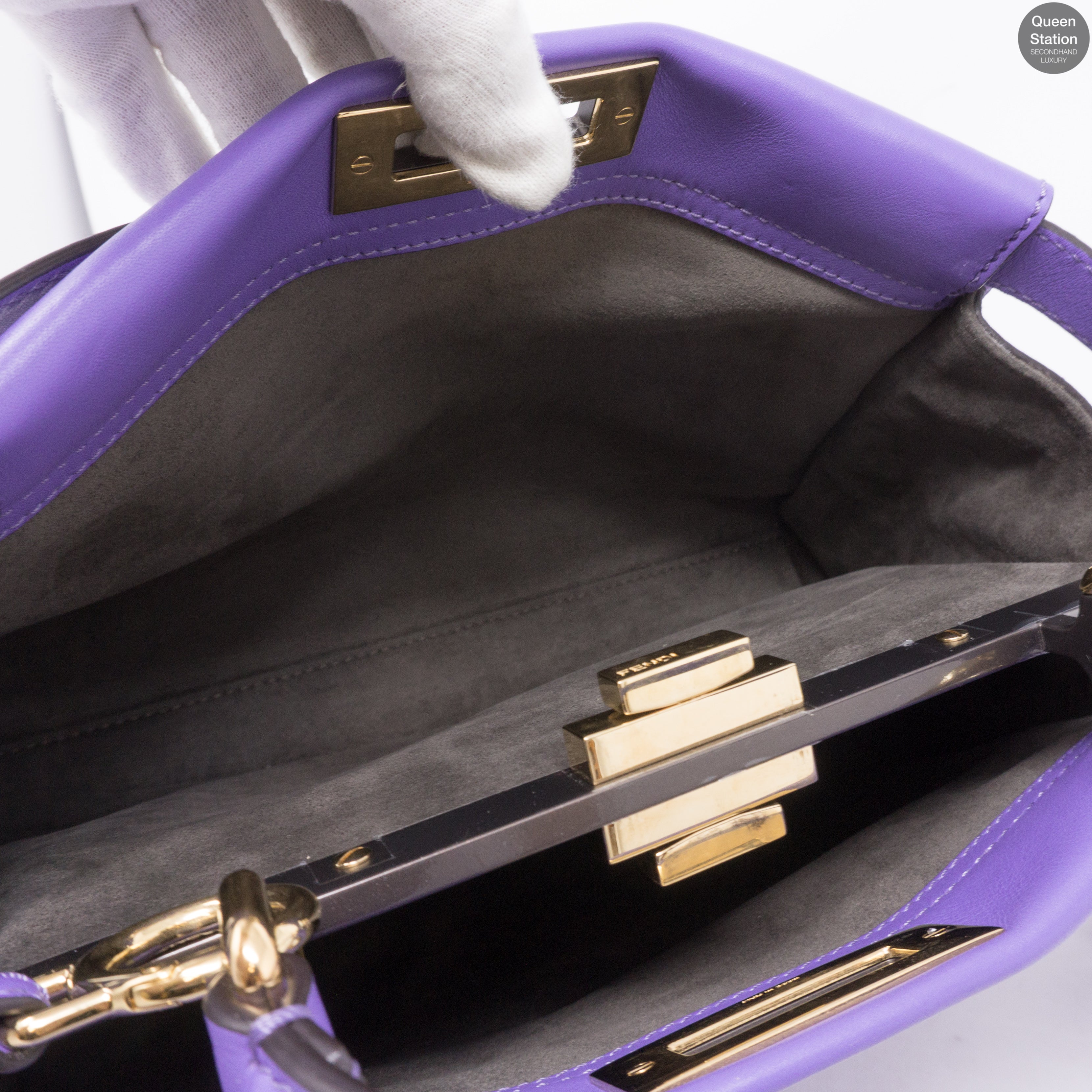 Peekaboo Medium Purple Leather