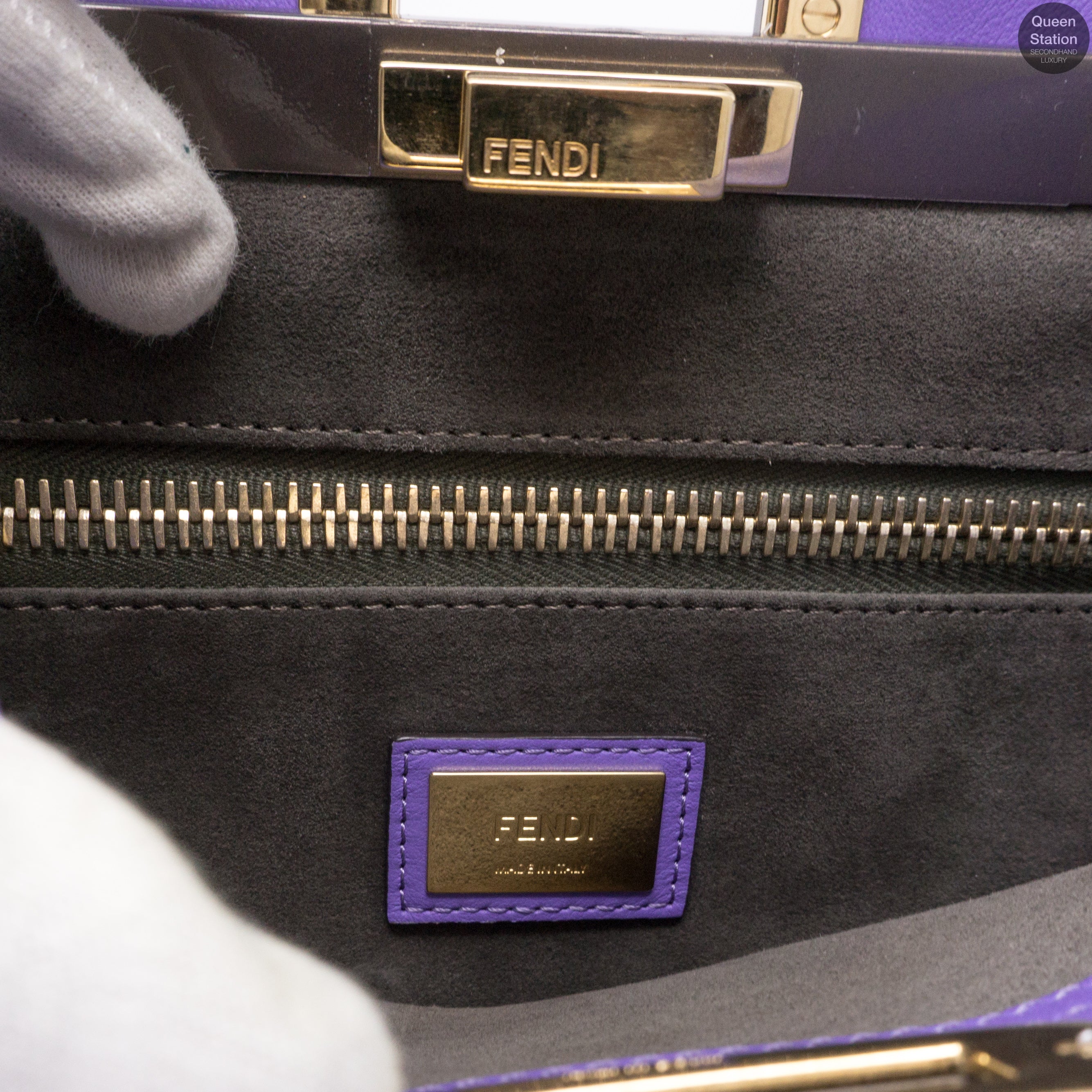 Peekaboo Medium Purple Leather