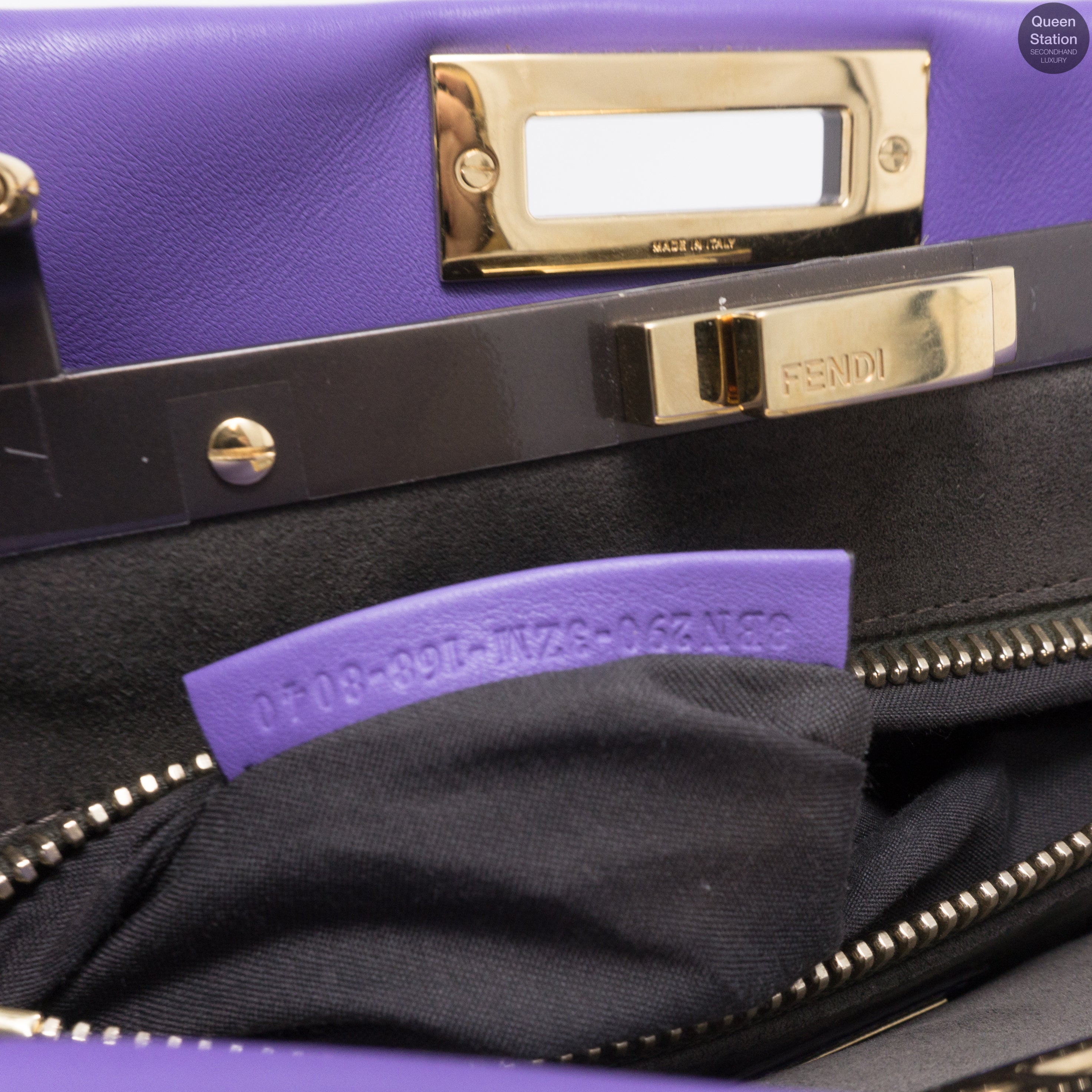 Peekaboo Medium Purple Leather