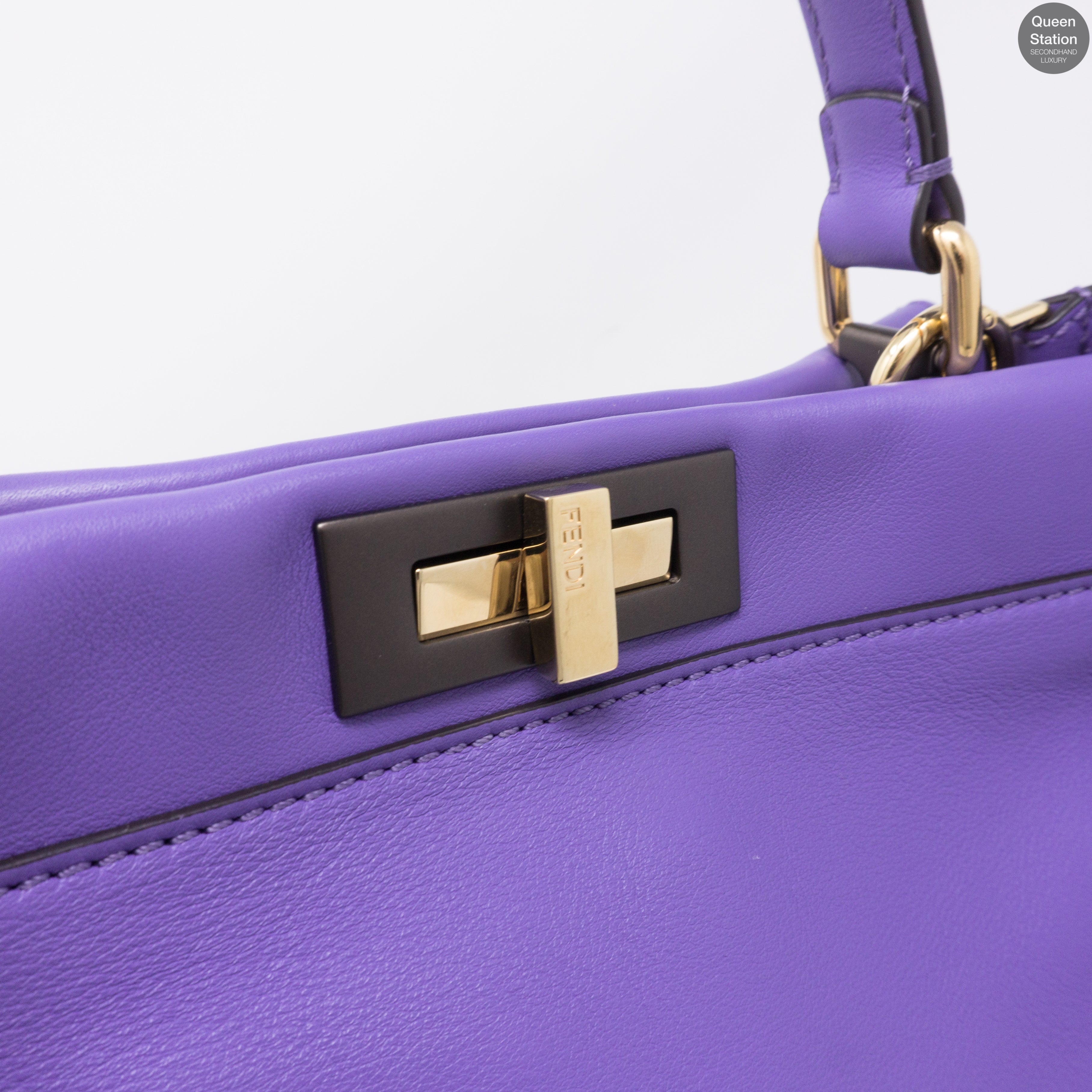 Peekaboo Medium Purple Leather