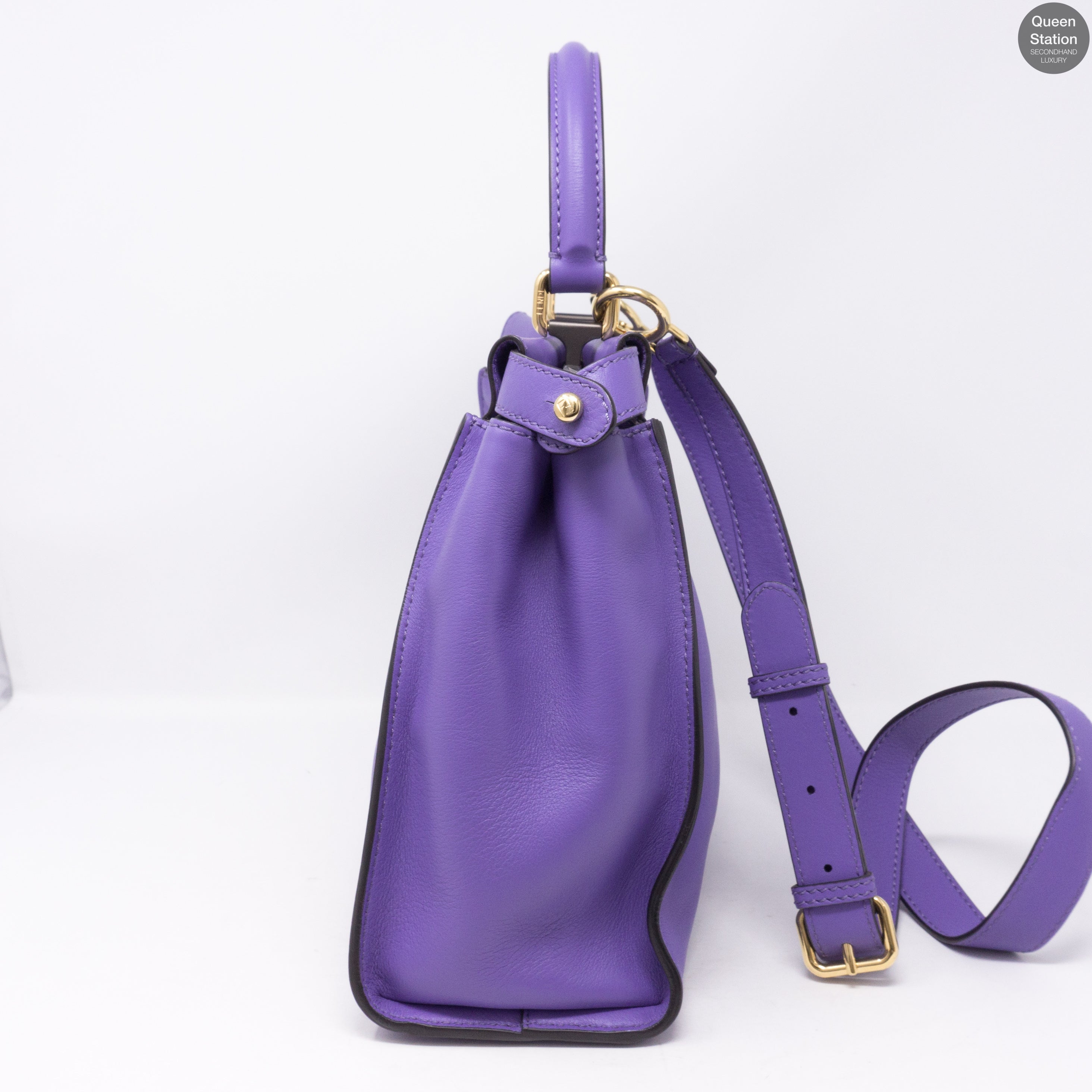 Peekaboo Medium Purple Leather