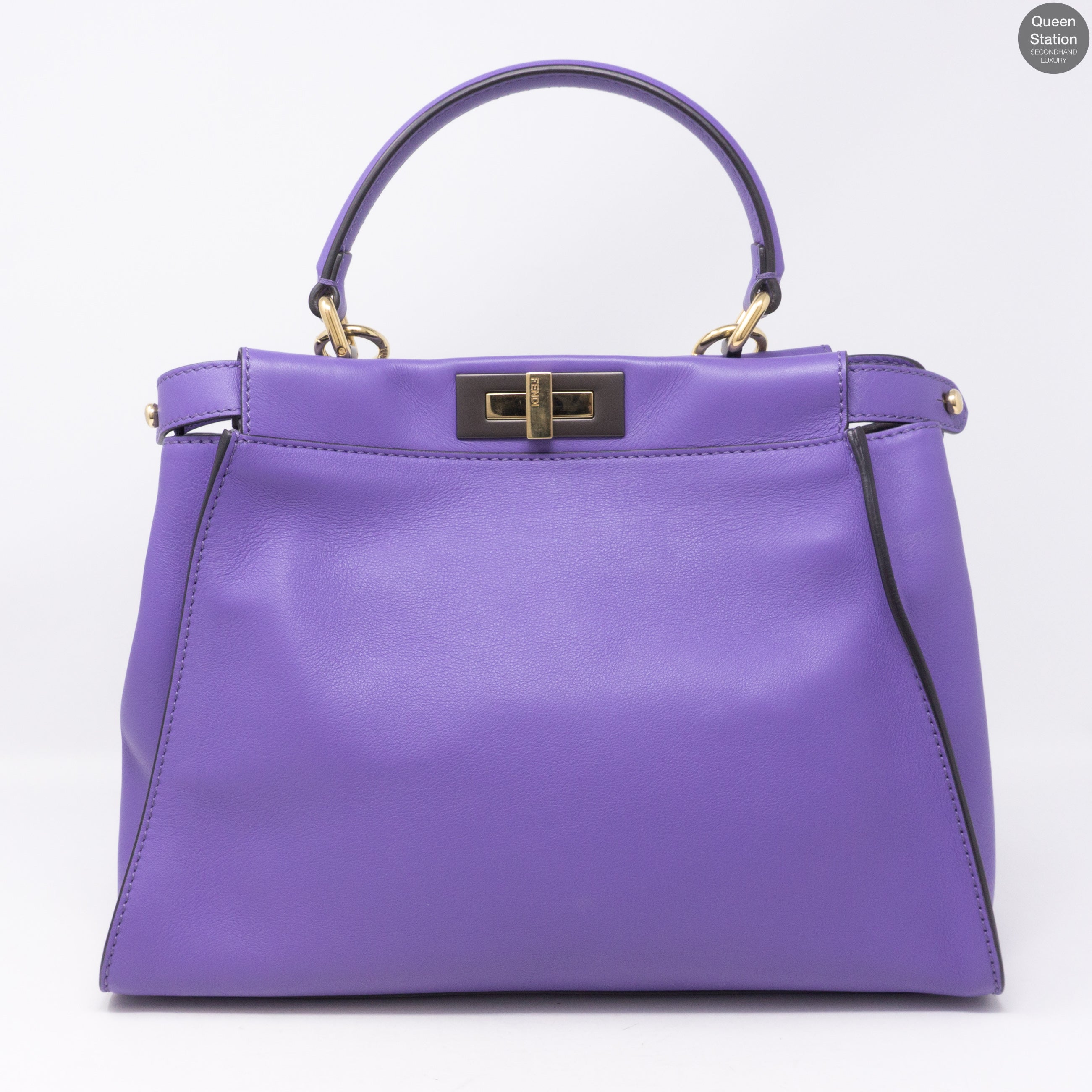 Peekaboo Medium Purple Leather