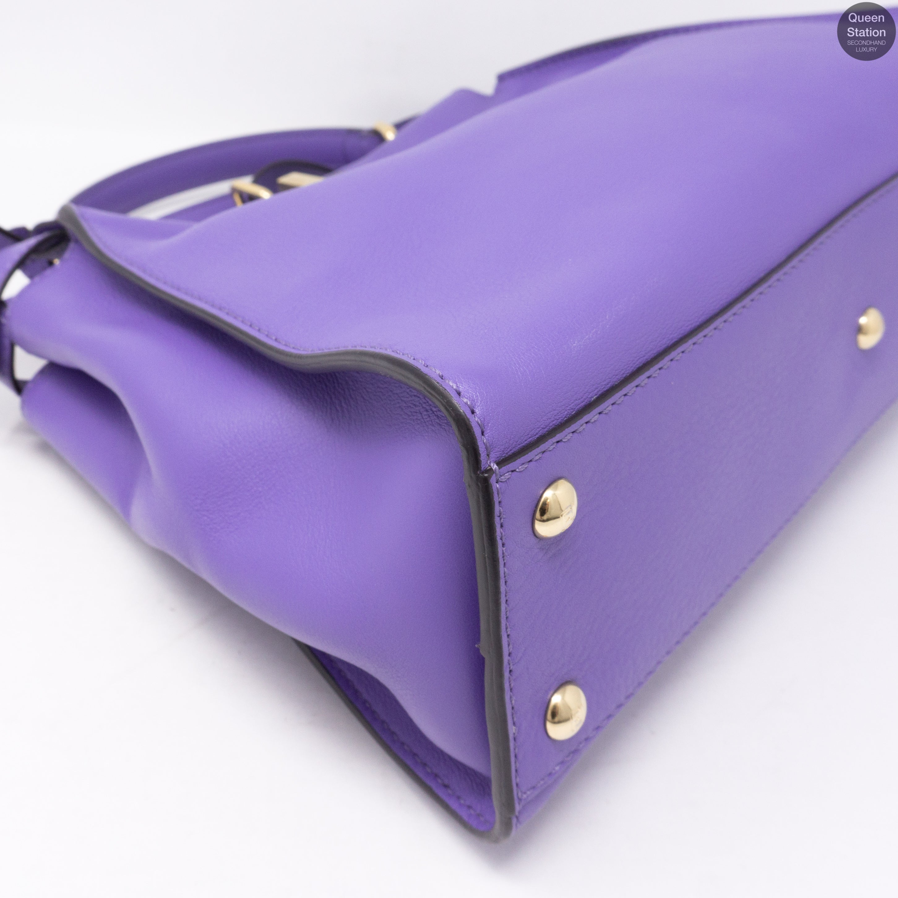 Peekaboo Medium Purple Leather