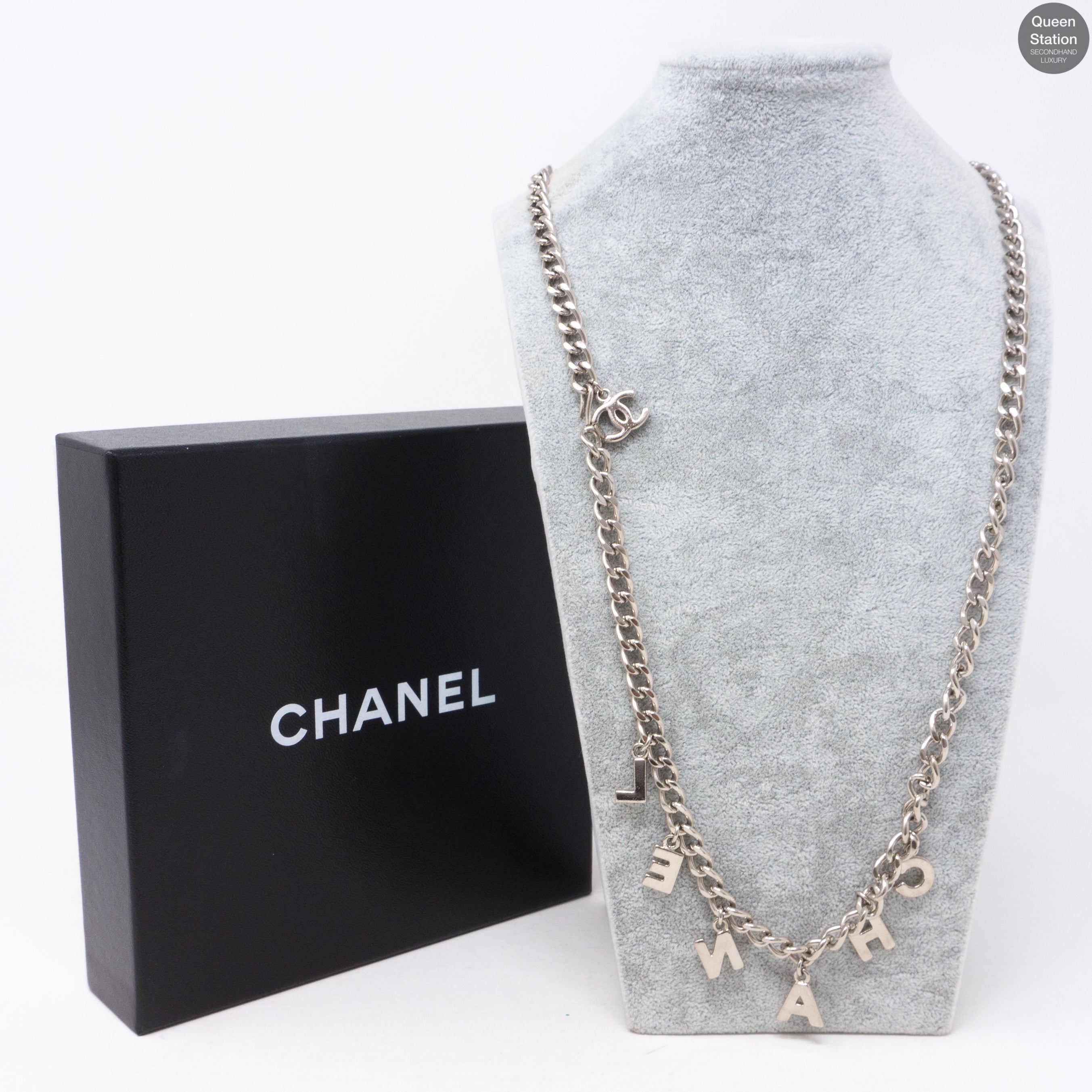 CC Silver Chain Letters Belt & Necklace