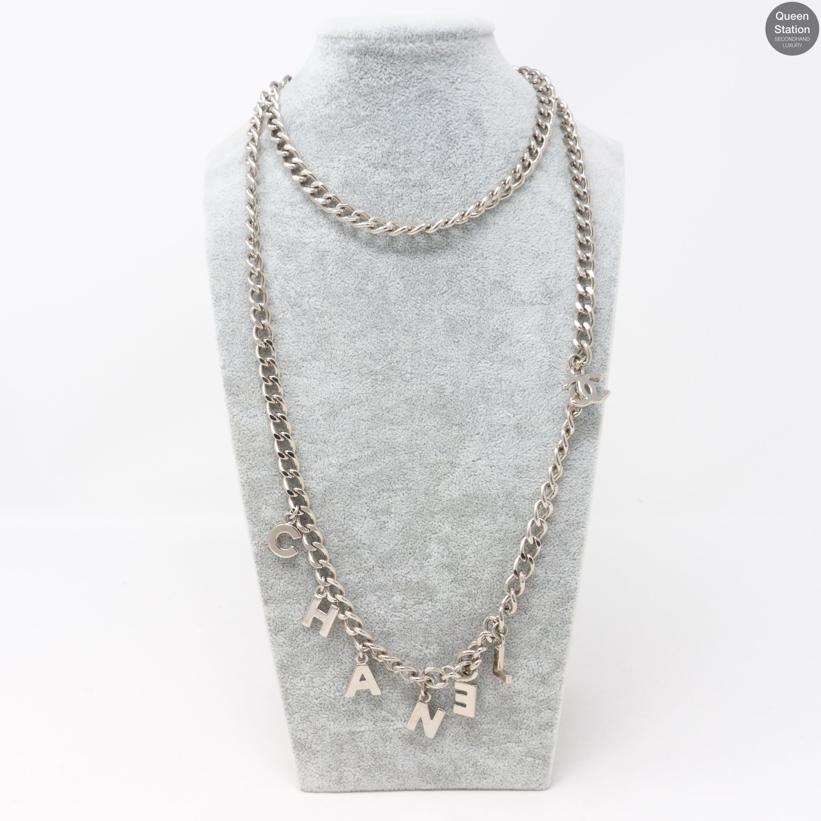 CC Silver Chain Letters Belt & Necklace