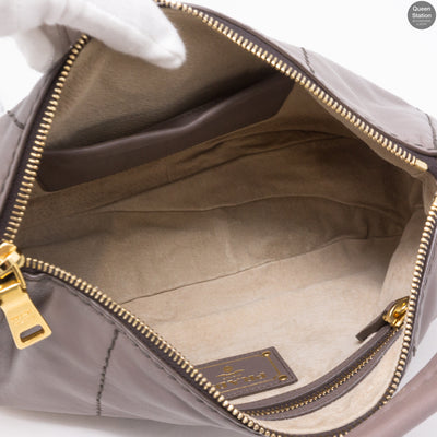 Grey Leather Shoulder Bag
