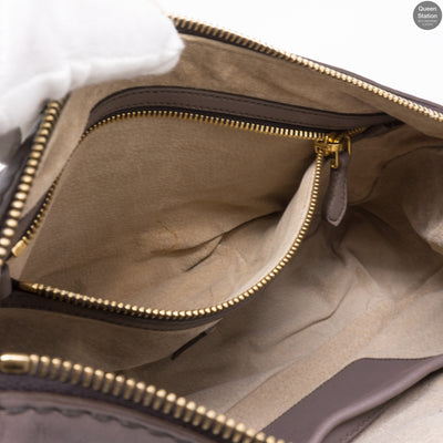 Grey Leather Shoulder Bag