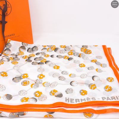 White Orange Cotton Beach Pareo