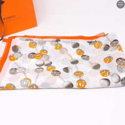 White Orange Cotton Beach Pareo