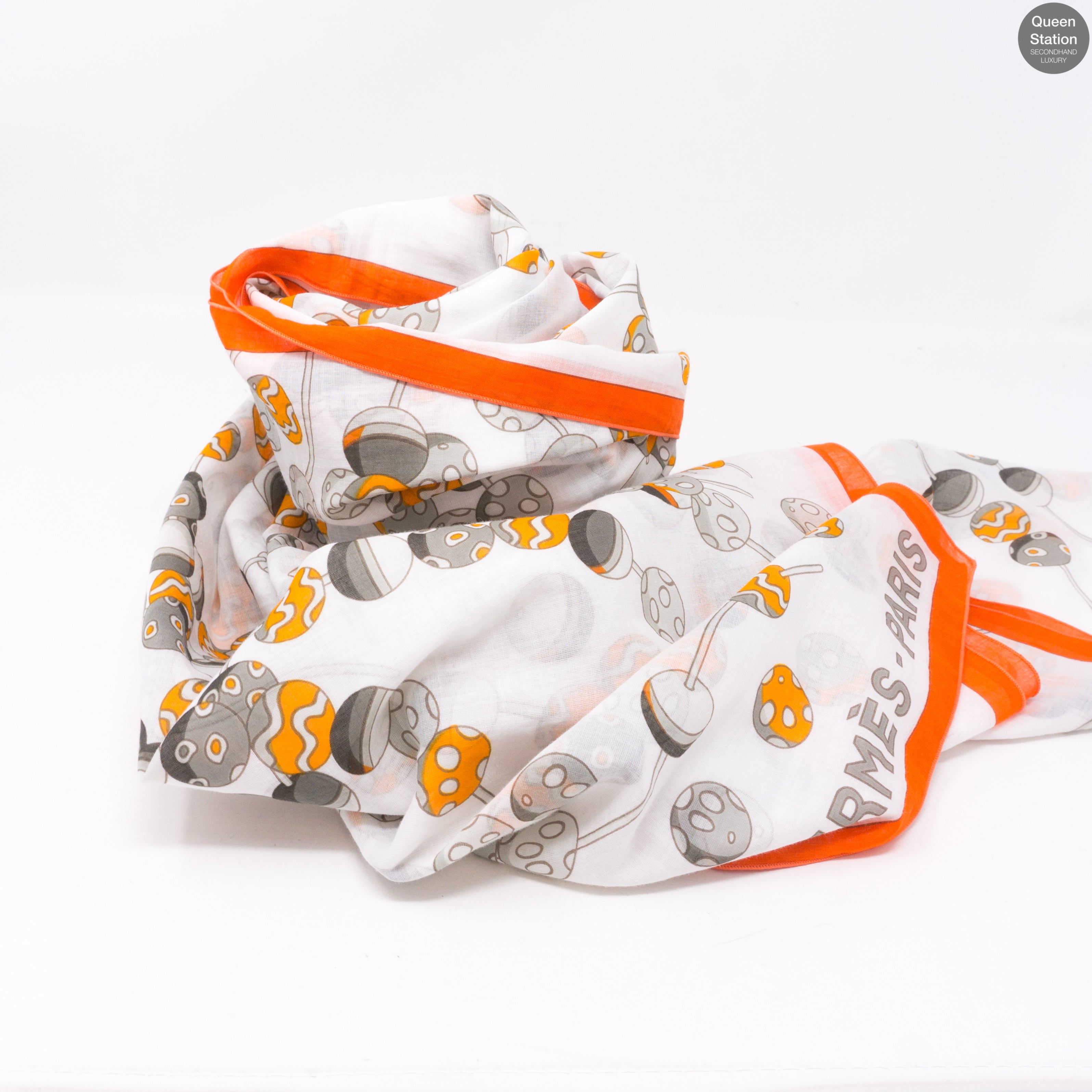 White Orange Cotton Beach Pareo