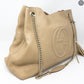 Soho Tassel Chain Large Beige Leather Bag