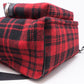 Red and Black Plaid Wool Backpack