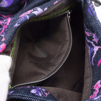 Zucca Mama Denim Embroidery Lizard Handle