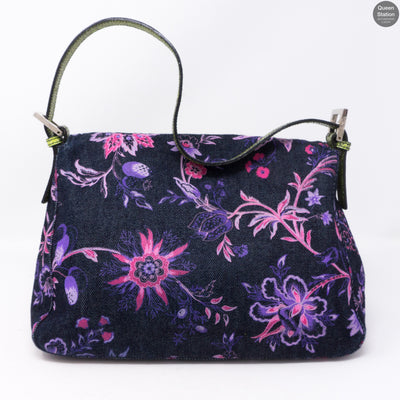 Zucca Mama Denim Embroidery Lizard Handle