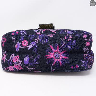 Zucca Mama Denim Embroidery Lizard Handle