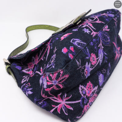 Zucca Mama Denim Embroidery Lizard Handle